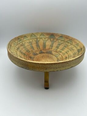 Handcrafted Yellow and Brown Decorative Bowl